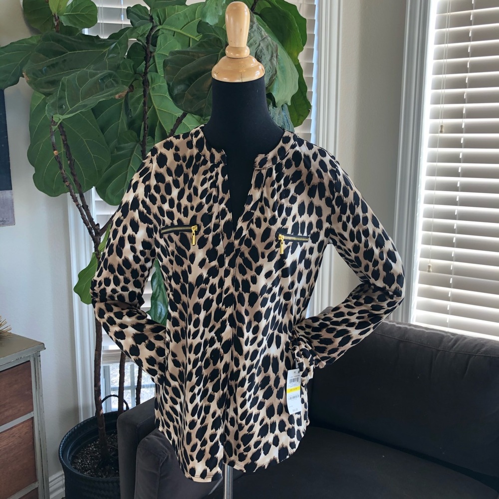 I•N•C International Concepts cheetah blouse Medium